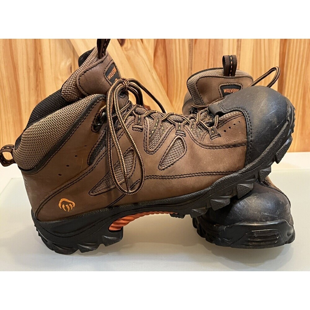 Wolverine Hudson Men's Leather Boots Size 9 Brown Steel Toe Work Hiking W02194
